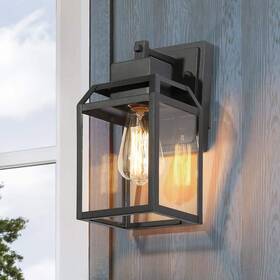 Nn2mbvhd14369o7 Lnc Outdoor Garage/porch Lighting 11 Inch Wall Sconce Black With Clear Glass Panels Nn2mbvhd14369o7 Lnc Outdoor Garage/porch Lighting 11 Inch Wall Sconce Black With Clear Glass Panels