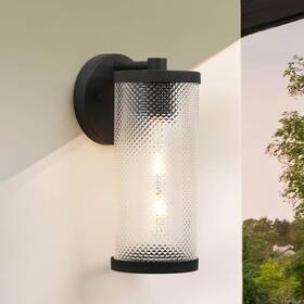 Rfn7f3hd1064b18 Lnc Modern Textured Black Outdoor Wall Sconce 1-light Contemporary Cylinder
