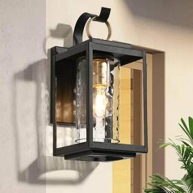 Yjqvu2lws504698 Lnc Modern 13.2 Inch 1-light Black And Gold Outdoor Wall Light With Cylinder Clear