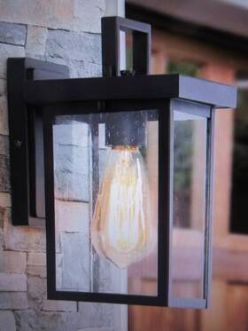 Zrziqmhd14122b7 Lnc Matte Black Outdoor Wall Light 1-light Cage Modern Lantern Zrziqmhd14122b7 Lnc Matte Black Outdoor Wall Light 1-light Cage Modern Lantern