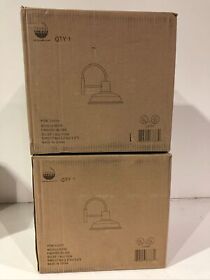 50330 Lot Of 2 Transglobe 1-light Silver Barn Outdoor Wall Light Sconce Read