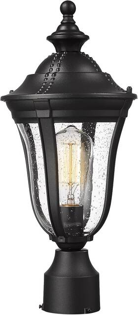 7x7p Luminzone Outdoor Post Light Pole Lantern Modern Exterior Sconce With Seeded