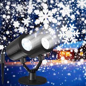Sw-pl-13 Lurious Christmas Snowflake Projector Dual-head Light Black Sw-pl-13 Lurious Christmas Snowflake Projector Dual-head Light Black