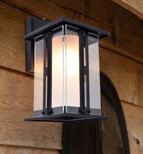 23083 Lutec Brand New Craftsman Style Outdoor Led Wall Lantern Matte Black Finish