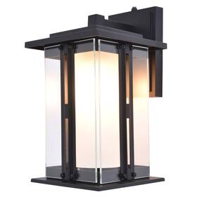 Lutec 445035872810 Outdoor Led Wall Lantern 800lm Dusk Sensor Matte Black Clear Glass A19 Bulb Lutec 445035872810 Outdoor Led Wall Lantern 800lm Dusk Sensor Matte Black Clear Glass A19 Bulb