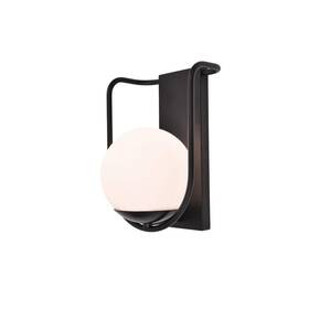 5106801012 Lutec 1-light Black Outdoor Smart Wifi Wall Mount Lantern Sconce With A19 Light