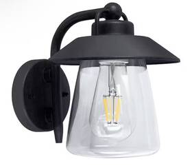 5264204012 Lutec 8 Inch Black Outdoor Wall Lantern Sconce Hardwired Clear Glass E26 5264204012 Lutec 8 Inch Black Outdoor Wall Lantern Sconce Hardwired Clear Glass E26