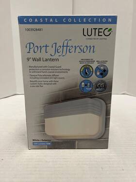 Lutec 845473017021 Coastal Port Jefferson White Outdoor Integrated Led Bulkhead Wall Lantern
