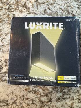 Lr40312 Luxrite 15w Up Down Wall Sconce White 5cct 120-277vac Genuine Oem