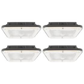Luxrite Lr40716 Slim Led Garage Canopy Light 3cct 50w Up To 6000lm 120-277v Dimmable 4pk