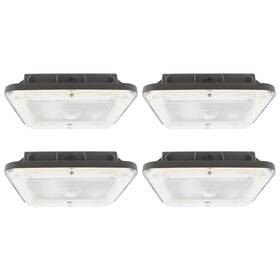 Luxrite Lr40719 Led Garage Canopy Light 3cct 100w Up To 12000lm 120-277v Dimmable 4pk