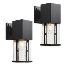 2262 Maxax 2262/2w Hawaii 11 Inch H Black Seeded Glass Hardwired Outdoor Wall Lantern Sconce