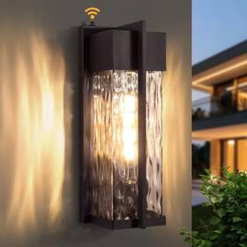 Maxax 744759653321 Oil Rubbed Bronze 18 Inch H Hardwired Water Glass Dusk To Dawn Outdoor Wall Lante