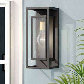 Mx7006-w1bk Maxax Montpelier 1-light Black Hardwired 16 Inch H Outdoor Sconce Dusk To Dawn Wall