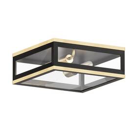 30059cl Maxim Neoclass 2 Light 13 Inch W Flush Mount Square Outdoor - Gold