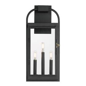 30804clbk Maxim 30804 Bonham 3 Light 21 Inch Tall Outdoor Wall Sconce - Black