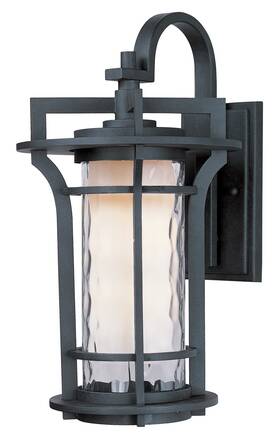 65785wgbo Maxim 65785wg Black Oakville 18 Inch H Led Wall Sconce With Water Glass