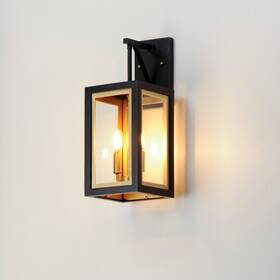 30054clbkgld Maxim Lighting Neoclass 2 Light Outdoor Mount Black/gold/clear -