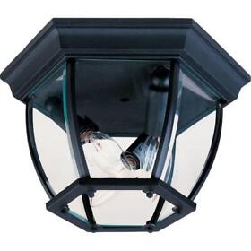 1029bk Maxim Lighting Outdoor Flush Mount Light 3-light Incandescent Aluminum Black