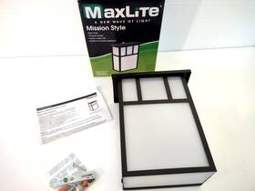Ml4lasmsb14827pc Maxlite Outdoor Led Wall Lantern Mission Style Black 14w 2700k With Photocell Metal