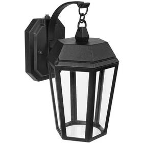 Maxxima 313097990919 Led Porch Lantern Outdoor Wall Light Black With Clear Glass Dusk To Dawn Senso