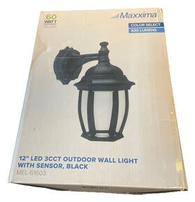 Mel-6150w Maxxima Outdoor Wall Light 580 Lm 120vac 60hz Warm White Black