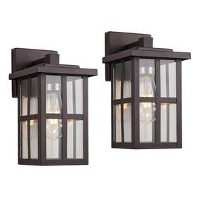 Micsiu 755534083295 Bronze Outdoor Wall Sconce 2 Pack 11 Inch Exterior Light With Clear Glass Shade