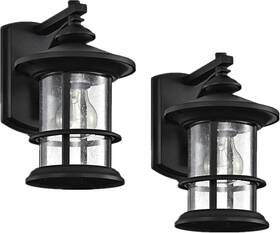 Micsiu 765629445419 Textured Black Outdoor Wall Sconce 2 Pack Waterproof Exterior Lighting