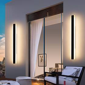Ftbd-2p Mikeru 2pack 47inch Outdoor Wall Light Fixtures 3000/4500/6000k 3 Color Modern Blac