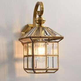 Milaii 689720308087 Copper Brass Outdoor Wall Lights 13.4 Inch Exterior Lantern Light Fixture E26