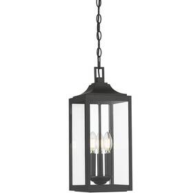 402103-pbk Millennium Lighting 402103 Halston 3 Light 7 Inch W Outdoor Taper - Black