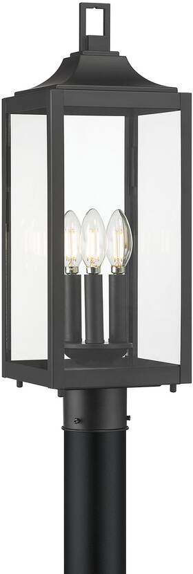 402303-pbk Millennium Lighting 402303 Halston 3 Light 21 Inch Tall Post - Black