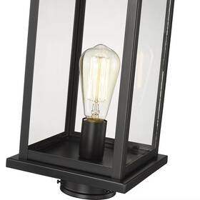 4124-pbk Millennium Lighting Powder Coat Black One Light Outdoor Post Lantern From The Bowton Collection