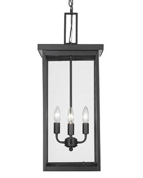 42605-pbk Millennium Lighting 42605 Barkeley 4 Light 11 Inch W Outdoor Pendant - Black