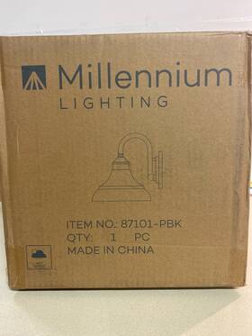 Millennium Lighting 87101-pbk Ml Alvii 1-light Outdoor Wall Sconce Black