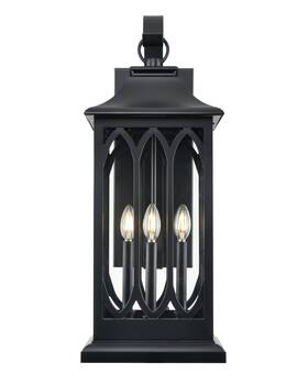 88103-pbk Millennium Lighting Powder Coated Black Outdoor Lantern From The Mallorey Collection