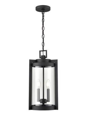 91532-tbk Millennium Lighting Textured Black Two Light Outdoor Hanging Lantern From The Ellway Collection