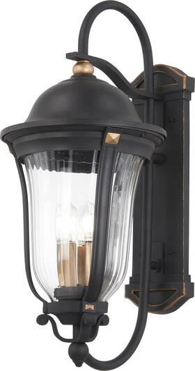 73233-738 Minka Lavery Peale Street Clear Optic Ribbed Glass Outdoor Wall Mount