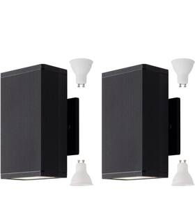 Bh008 Mirrea 2 Pack 8in Modern Outdoor Patio Light With 5w Led Gu10 Replacement Bulb