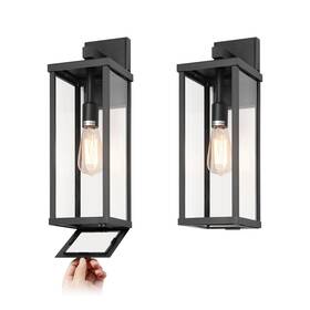 Wcb0150a2002b00 Mirrea 18 Inch Classic Outdoor Wall Sconce 1 Light In Matte Black Rectangular Metal Fram