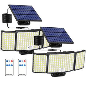 Likj325 Moenergy Solar Lights Outdoor 328 Led Powered Security Light With 3 Head Ip65