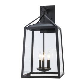 Xl-19905 Monteaux Lighting Blakeley 3-light Black Extra Large Outdoor Wall Light Fixture With Clear Beveled Xl-19905 Monteaux Lighting Blakeley 3-light Black Extra Large Outdoor Wall Light Fixture With Clear Beveled