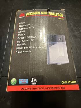 71527b Morris New Designer Mini Wallpack Outdoor Lighting Black/26 Watt
