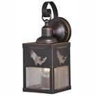 Mot0332 Patriot Lighting Outdoor Wall Light Burnished Bronze Fish Seeded Glass