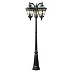 50518 Multi Lighting Black Bk Post Globe Light Outdoor Trans