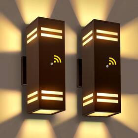 Mzl001 Mzliti Sen Dusk To Dawn Outdoor Wall Light 2 Pack Modern Exterior Lighting Fixtures For Ho