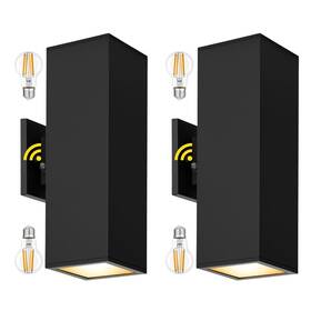 Mzl001l Mzliti Outdoor Light Fixture Dusk To Dawn 2 Pack Matte Black Modern Porch Ip6