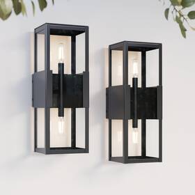 14701-2 Nathan James Julio Modern Exterior Wall Light Or Porch Black Outdoor