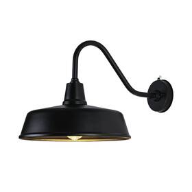 Nh05 Naurham Barn Lights Outdoor Gooseneck - 15 Inch Black Dusk To Dawn Exterior F