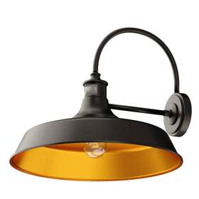 Na0125 North Avenue Timber Ridge 18 Inch W Metal Bronze Farmhouse Barn Motion Sensor To